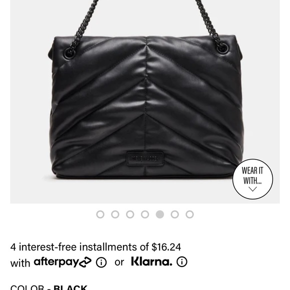 Steve Madden BBritta Black Puffy Bag with Black Chain - Picture 6 of 9